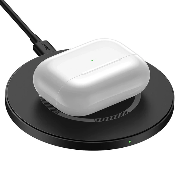 Зарядний пристрій Qi BASEUS Simple Magnetic Wireless Charger (suit for IP12) 15W (WXJK-E02) black - зображення 5