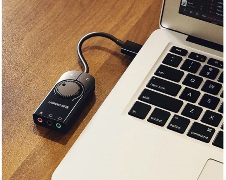 Звуковая карта внешняя Ugreen CM129 USB Sound Card Черная (90403478) - изображение 2