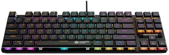 Klawiatura przewodowa Canyon Cometstrike GK-50 RGB TKL USB Black (CND-SKB50-US) - obraz 3