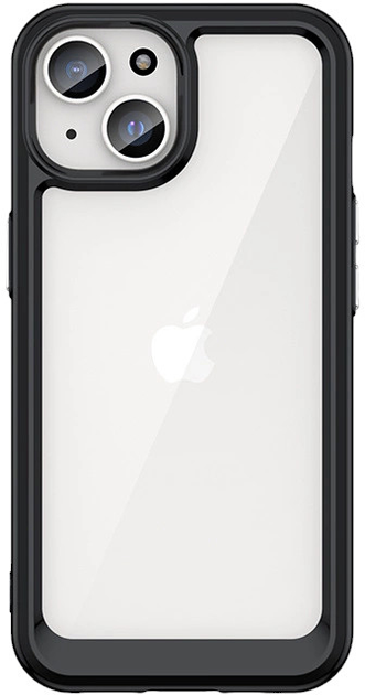 Etui Hurtel Outer Space z elastyczną ramką do iPhone 15 Black (9145576279427) - obraz 1