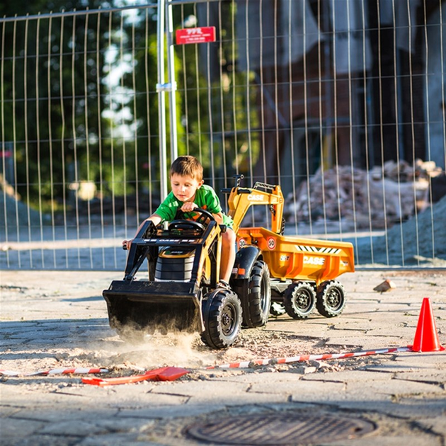 Трактор на педалях Rolly Toys Case IH з причепом та рухомим ковшем Помаранчевий (3016200997252) - зображення 7