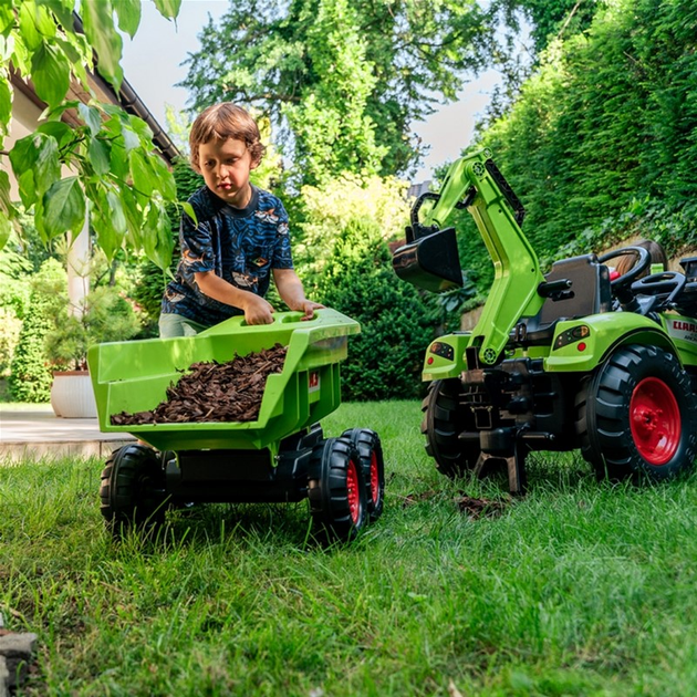 Трактор на педалях Rolly Toys Claas Avec з причепом та рухомим ковшем Зелений (3016202070236) - зображення 3