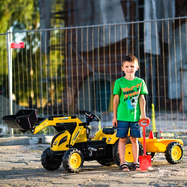 Traktor na pedały Rolly Toys Komatsu z przyczepą i ruchomą łyżką Zielony (3016202086251) - obraz 3