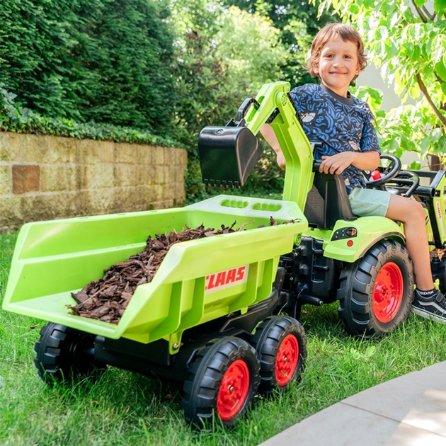 Трактор на педалях Rolly Toys Claas Avec з причепом та рухомим ковшем Зелений (3016202070236) - зображення 13