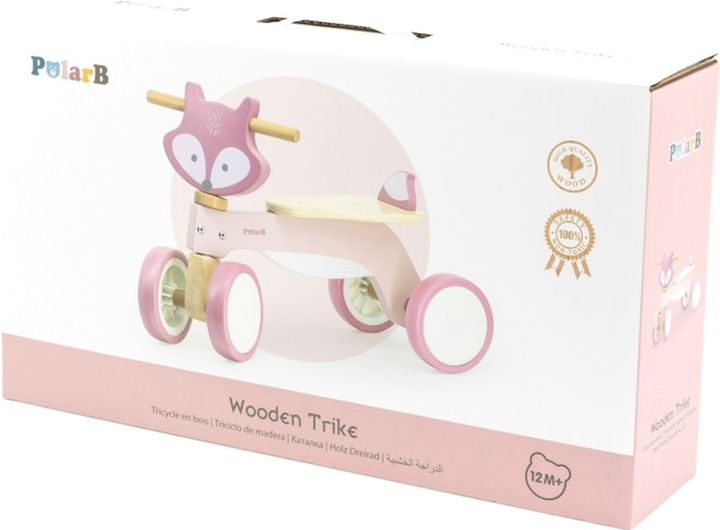 Біговел Viga PolarB Wooden Trike Біло-рожевий (6971608442407) - зображення 2