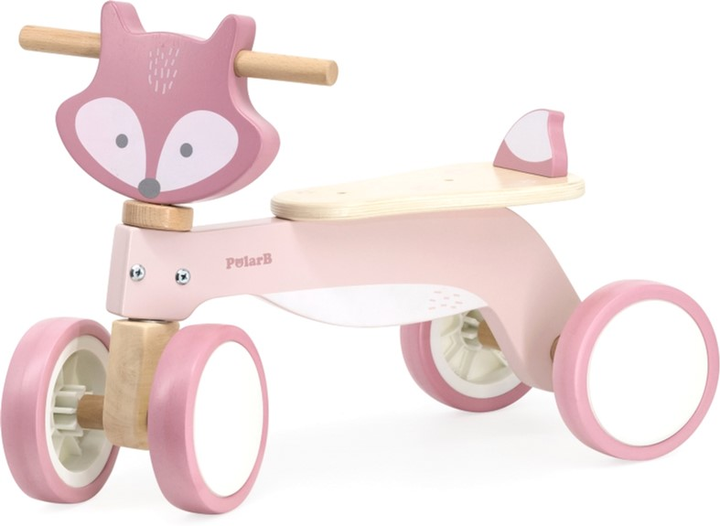 Rowerek biegowy Viga PolarB Wooden Trike Biało-różowy (6971608442407) - obraz 4