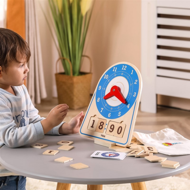 Розвиваюча таблиця Viga Montessori Learning Clock (6971608445477) - зображення 7