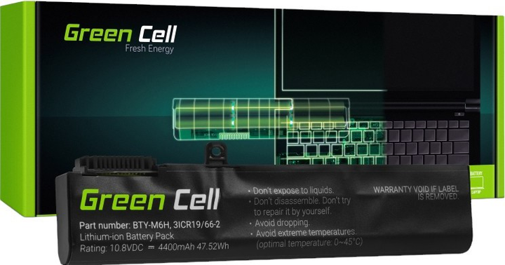 Bateria Green Cell do laptopa MSI GE62 GE63 BTY-M6h 11.1 V 4.4 Ah (5903317228141) - obraz 1