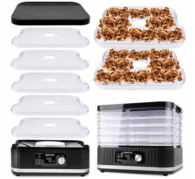 Сушилка пищевая для грибов, фруктов, овощей MalTec DryExpert450W 450 Вт 5 уровней Черная - изображение 6