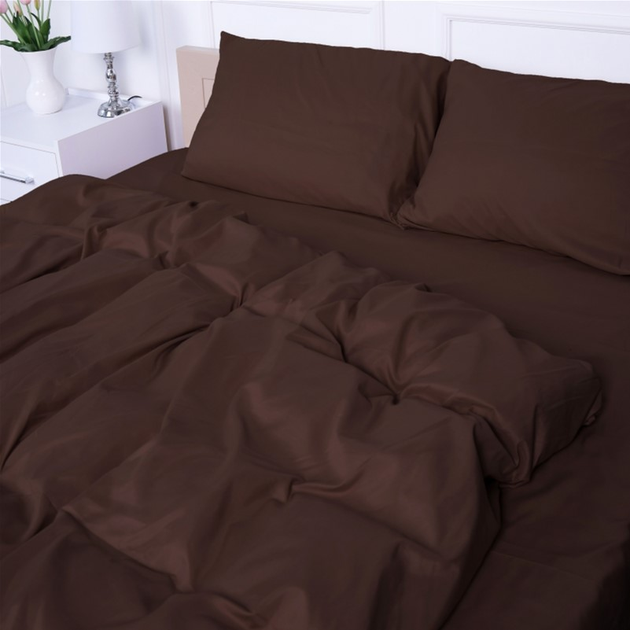 Акція на Підковдра MirSon №19-1230 Friar Brown Mikrosatin Premium Однотонна 200х220 від Rozetka