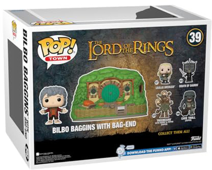 Ігрова фігурка Funko Pop Town Володар Перснів - Більбо Беггінс з мішком на кінці 9 см (фігурка Більбо); 9.5 см (Bag-End) (0889698808354) - зображення 3