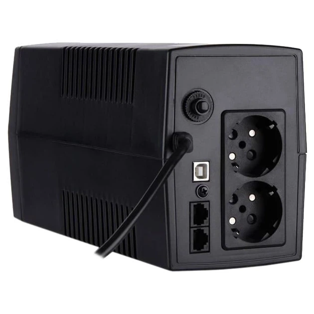 Джерело безперебійного живлення Vinga LED 600VA plastic case with USB 600 ВА / 360 Вт / 7 А*ч (VPE-600PU) - зображення 2