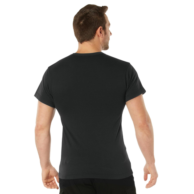 Футболка армейская тактическая ROTHCO USA черная Poly/Cotton Black 3XL - изображение 2