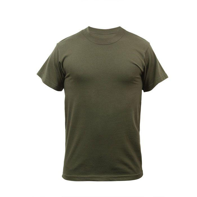 Футболка армейская тактическая ROTHCO USA оливковая Poly/Cotton Olive Drab M - изображение 1