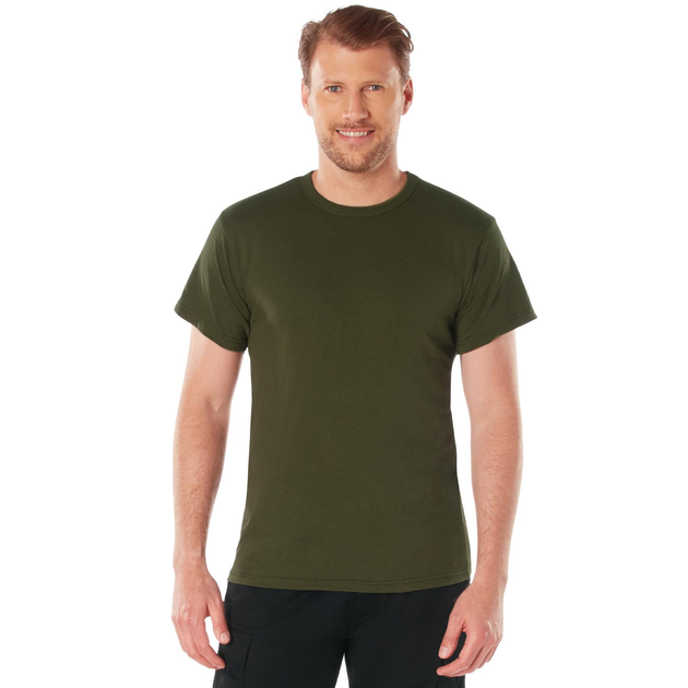 Футболка армейская тактическая ROTHCO USA оливковая Poly/Cotton Olive Drab M - изображение 2