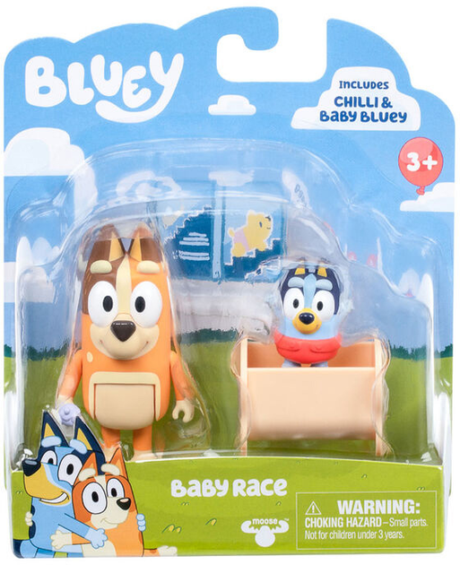 Набір фігурок Moose Bluey Baby Bluey And Chilli 2 фігурки Chilli + Baby Bluey 6.4 см (0630996176160) - зображення 1