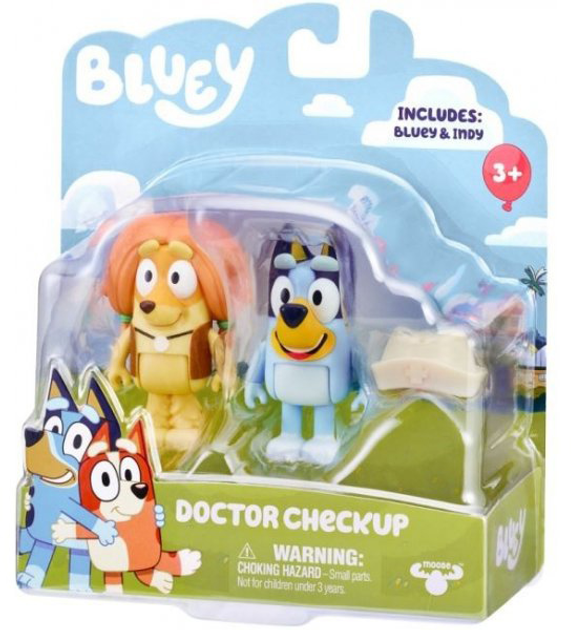 Zestaw Moose Bluey Wizyta u Lekarza 2 figurki Bluey + Indy 6.4 cm (0630996130469) - obraz 1