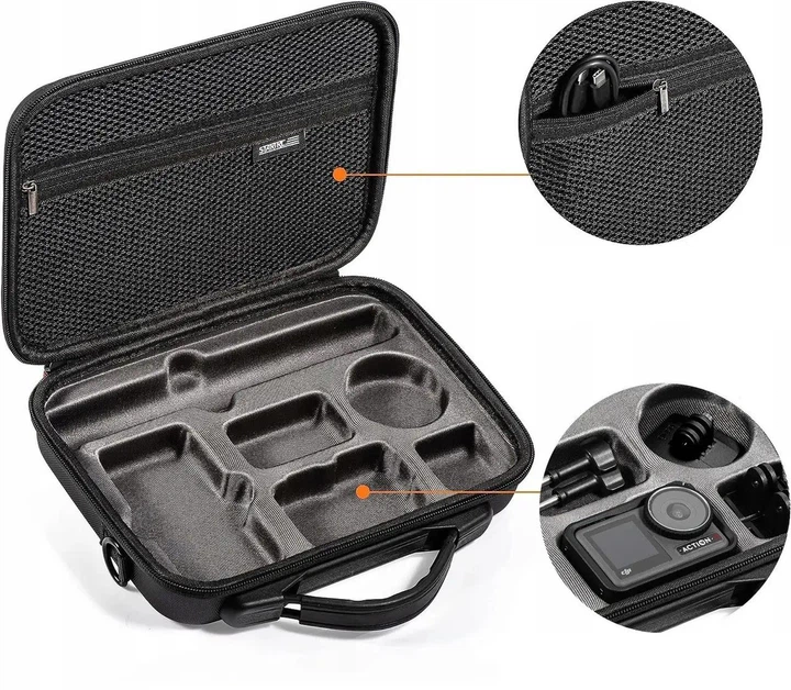 Удароміцний чохол, сумка для камери DJI OsmoAction 3/4, чорний - Фото 2 Удароміцний чохол, сумка для камери DJI OsmoAction 3/4, чорний - зображення 2