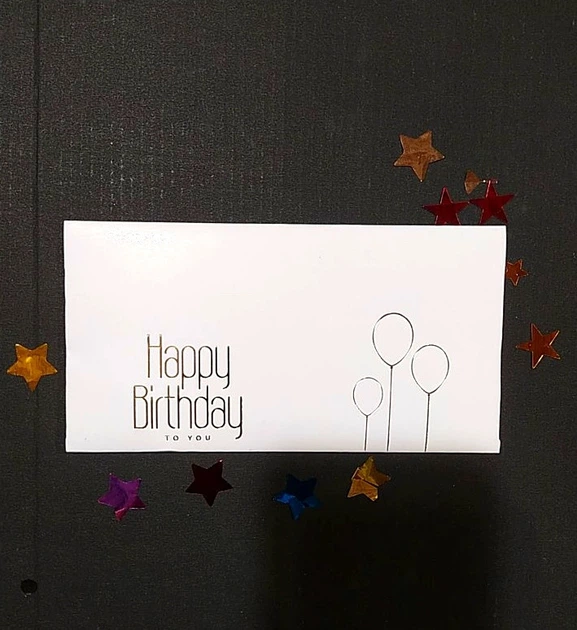 Конверт для денег Happy Birthday белый и золотой 6348 - Фото 3 Конверт для денег Happy Birthday белый и золотой 6348 - изображение 3