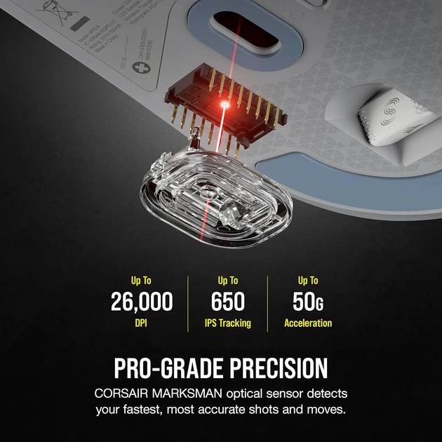 Мышь Corsair M75 Air Wireless Light Gray - изображение 4