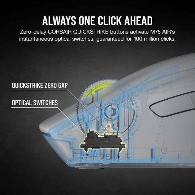Мышь Corsair M75 Air Wireless Light Gray - изображение 6