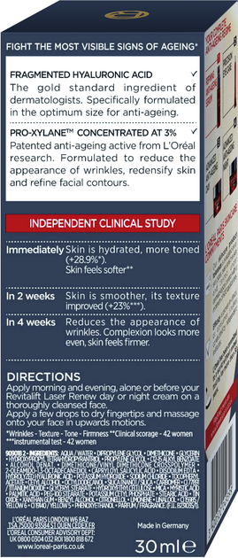 Serum do twarzy L'Oreal Paris Revitalift Laser X3 Regenerujący30 ml (3600522249399) - obraz 3
