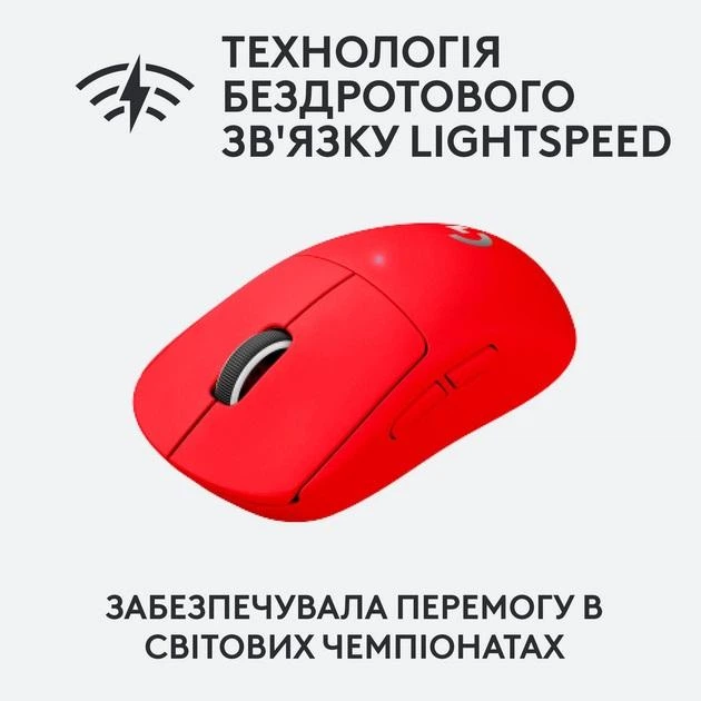 Беспроводная компьютерная мыша Logitech G Pro X Superlight Wireless Red (910-006784) - изображение 7