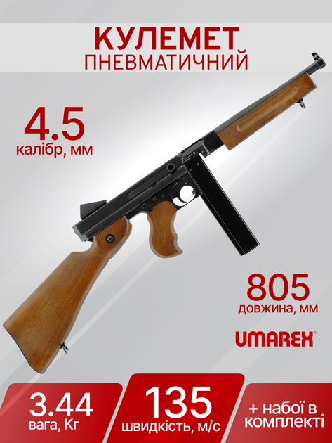 Пістолет-кулемет пневматичний Umarex Legends M1A1 Blowback Full Auto 4,5 мм 5.8390X - зображення 2