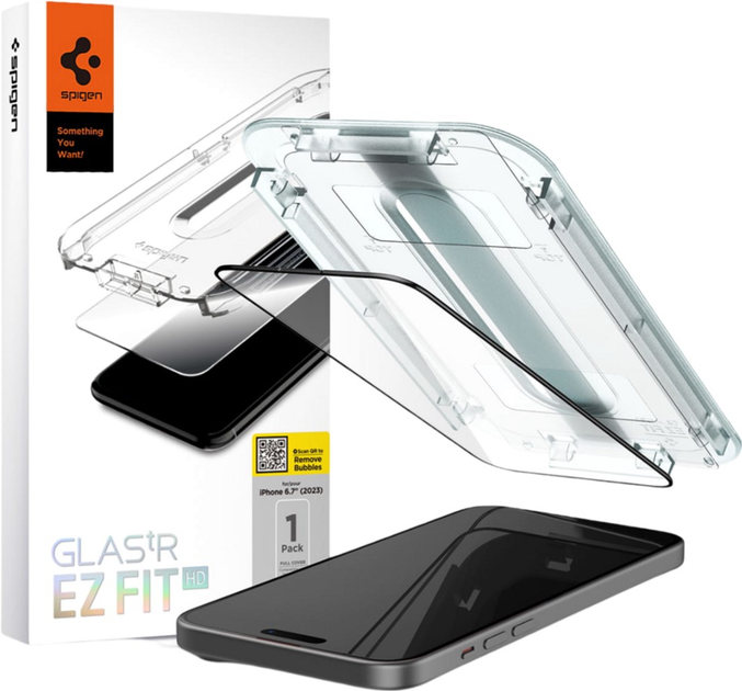 Захисне скло Spigen Glas.tR EZ Fit Full Cover для Apple iPhone 15 2 шт. Black (8809896752251) - зображення 1