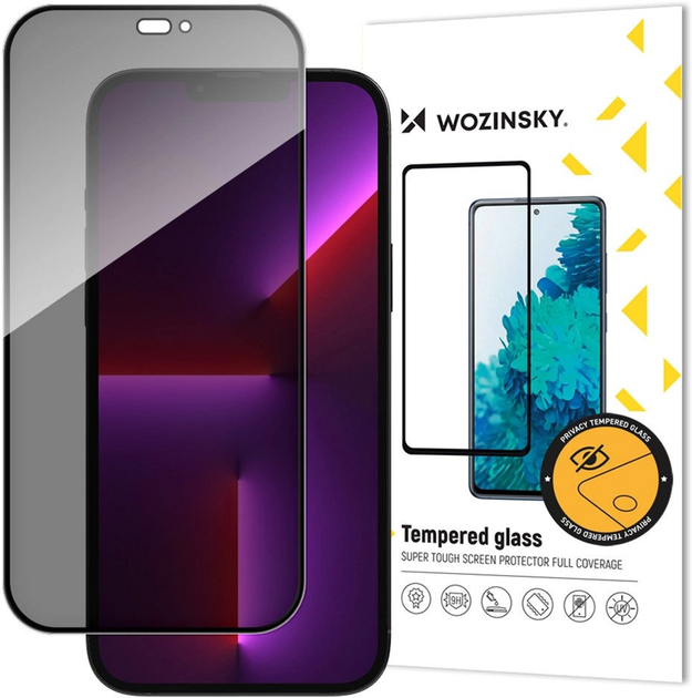 Захисне скло Wozinsky Privacy Glass with Anti Spy Filter для Apple iPhone 15 Pro Black (9145576280362) - зображення 1