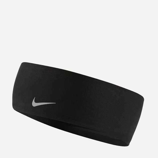 Sportowa opaska na głowę Nike Dri-FIT Swoosh N1003447042OS Czarna (887791411105) - obraz 1