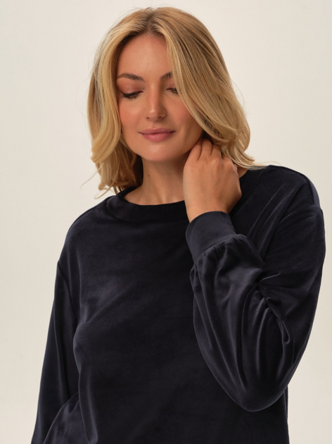 Піжама (кофта + штани) жіноча тепла велюрова Esotiq 42088-90X L Синя (5903972316993) - зображення 5