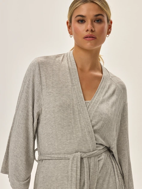 Szlafrok damski Esotiq 42195-09X M Szary (5903972313671) - obraz 4