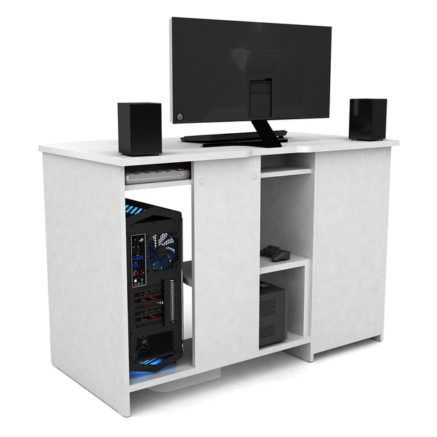 Геймерский компьютерный стол ХGamer PURE White-Black - Фото 3 Геймерский компьютерный стол ХGamer PURE White-Black - изображение 3