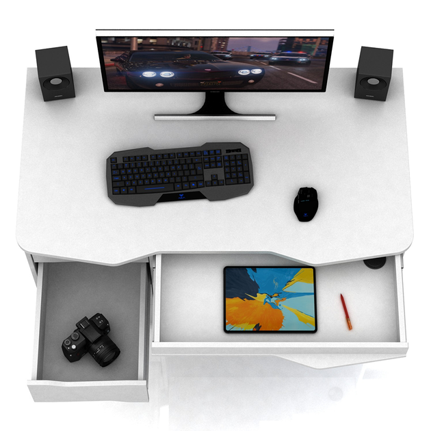 Геймерский компьютерный стол ХGamer PURE White-Black - Фото 4 Геймерский компьютерный стол ХGamer PURE White-Black - изображение 4