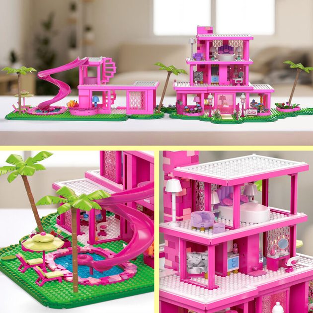 Zestaw konstrukcyjny Mega Barbie The Movie DreamHouse 1795 szt (0194735158966) - obraz 2