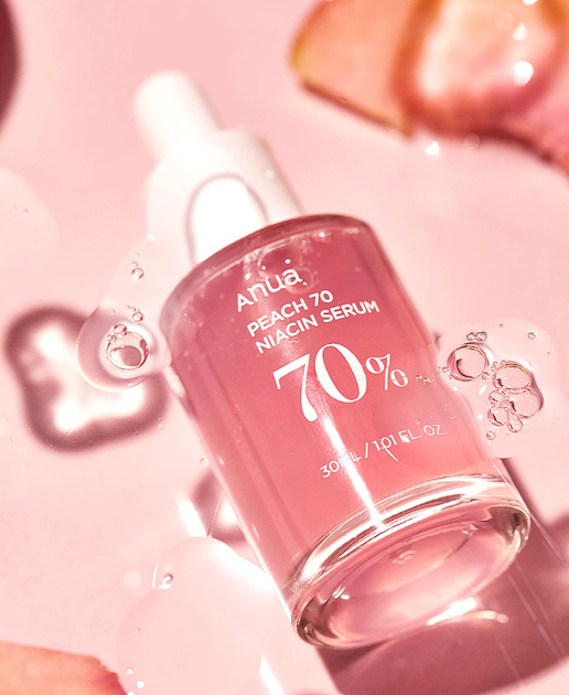 Сироватка з персиком для гладкої та сяйної шкіри Anua Peach 70% Niacin Serum 30ml - Фото 5 Сироватка з персиком для гладкої та сяйної шкіри Anua Peach 70% Niacin Serum 30ml - зображення 5