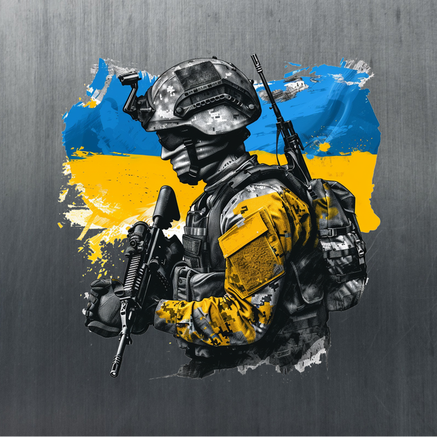 Наклейка на автомобіль: Український солдат, 30*30 см, кузов - зображення 10