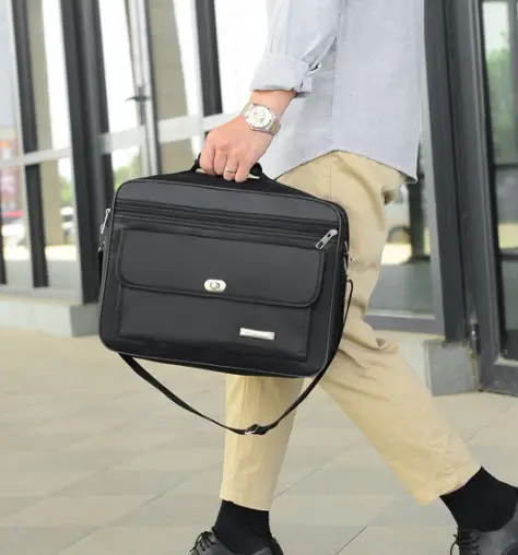 Сумка портфель міська повсякденна кожен день з передньою кишенею з клапаном на металевому замку 38х28х10 см (477822-Prob) - зображення 2