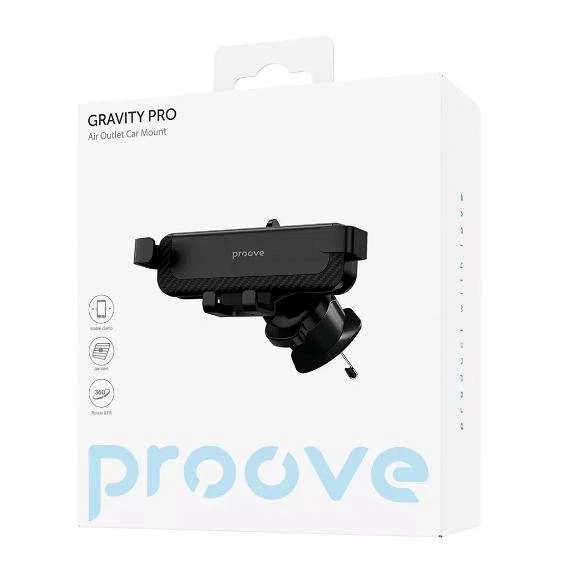Тримач для телефона Proove Gravity Pro Air Outlet Car Mount на дефлектор / затискач Чорний (CHGP00000001) - Фото 2 Тримач для телефона Proove Gravity Pro Air Outlet Car Mount на дефлектор / затискач Чорний (CHGP00000001) - изображение 2