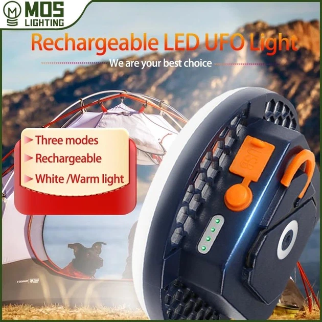 Кемпинговый/аварийный перезаряжаемый фонарь MOSLIGHTING MOS-14-Green-W, с магнитным креплением, USB Type-C, зеленый, цвет свечения белый, батарея 7200мАч - изображение 7
