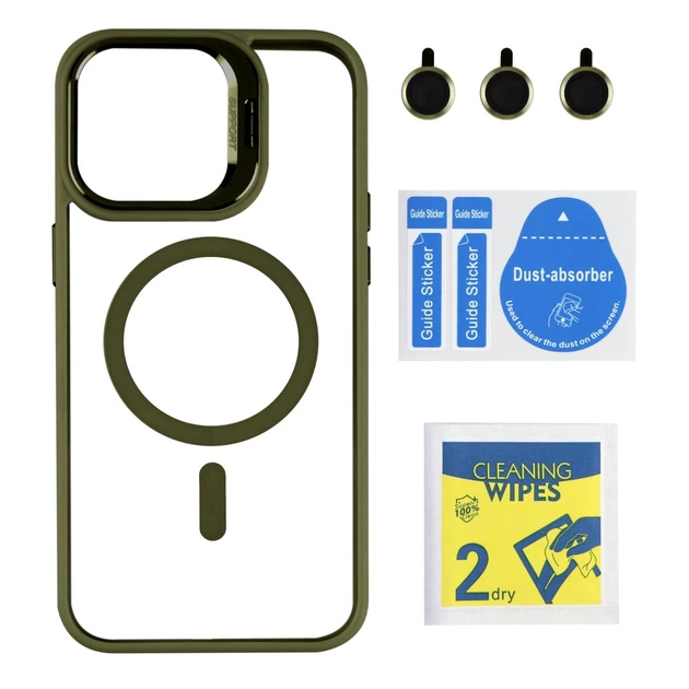 Чохол TPU+PC+Metal Stand Case with MagSafe and Camera Lenses для iPhone 14 Pro Max Колір Grey - изображение 7