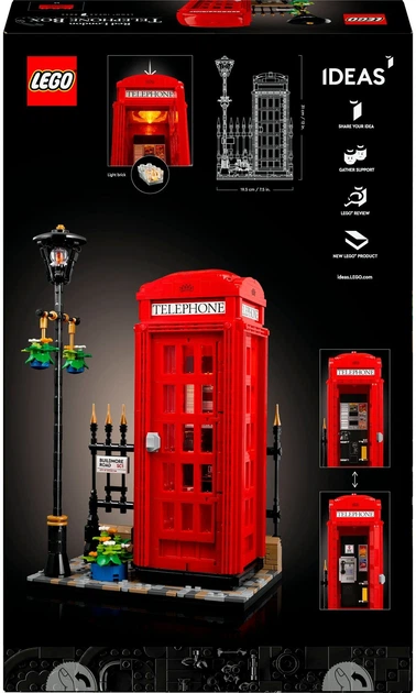 Конструктор LEGO Ideas Червона лондонська телефонна будка 1460 деталей (21347) - зображення 5