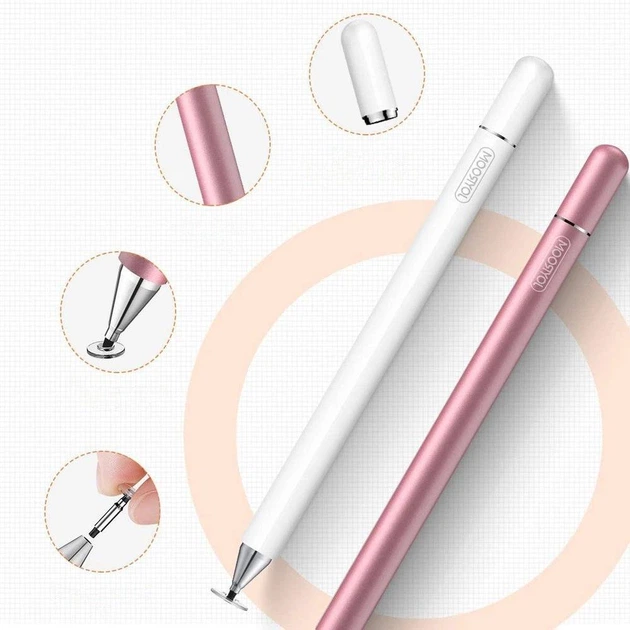 Пасивний ємнісний стилус для телефону/планшета Joyroom stylus pen JR-BP560 White (6941237154644) - зображення 3