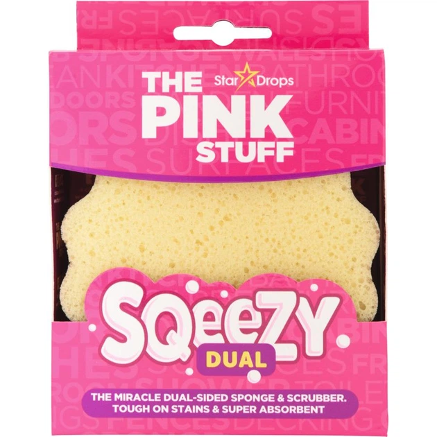 Універсальна двостороння губка- скрубер The Pink Stuff Squeezy Dual scrubber для прибирання різних поверхонь 1 шт - Фото 2 Універсальна двостороння губка- скрубер The Pink Stuff Squeezy Dual scrubber для прибирання різних поверхонь 1 шт - изображение 2