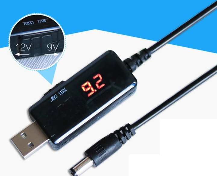 Кабель для роутера от USB 5V на DC 9V или 12V (переключатель) | "Wi-Fi без света" от Повербанка (и для других устройств с питанием DC, 5.5x2.1mm / 3.5x1.35mm) | адаптер/переходник - изображение 3
