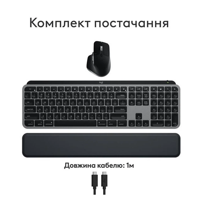 Комплект (клавіатура, миша) Logitech MX Keys Combo for Mac Space Grey (920-012845) - зображення 9