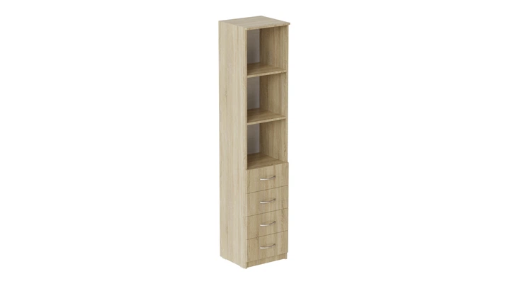 Пенал Анжело Ferrum-decor на 3 полиці з 4 шухлядами 1900x400x380 ДСП Дуб Сонома 16 мм (ANG1031) - зображення 2
