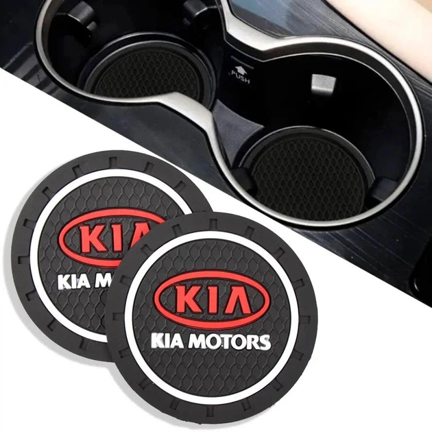 Коврик антискользящий в подстаканник с логотипом KIA (2 шт) - Фото 1 Коврик антискользящий в подстаканник с логотипом KIA (2 шт) - изображение 1