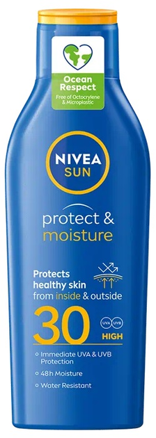 Лосьйон сонцезахисний Nivea Захист і зволоження SPF 30 200 мл (4005808423965/4005808423040) - зображення 1